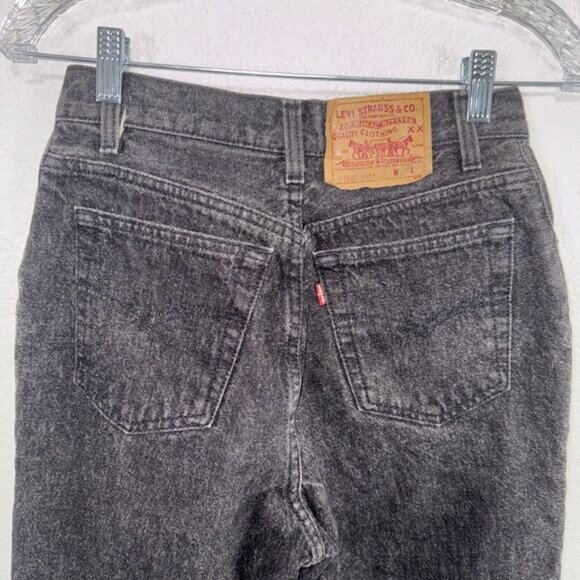 Vintage Levis 501 Mom Jeans Women Sz 9 (24x32) Tapered 17501 0658 USA 90s Black - Picture 2 of 8